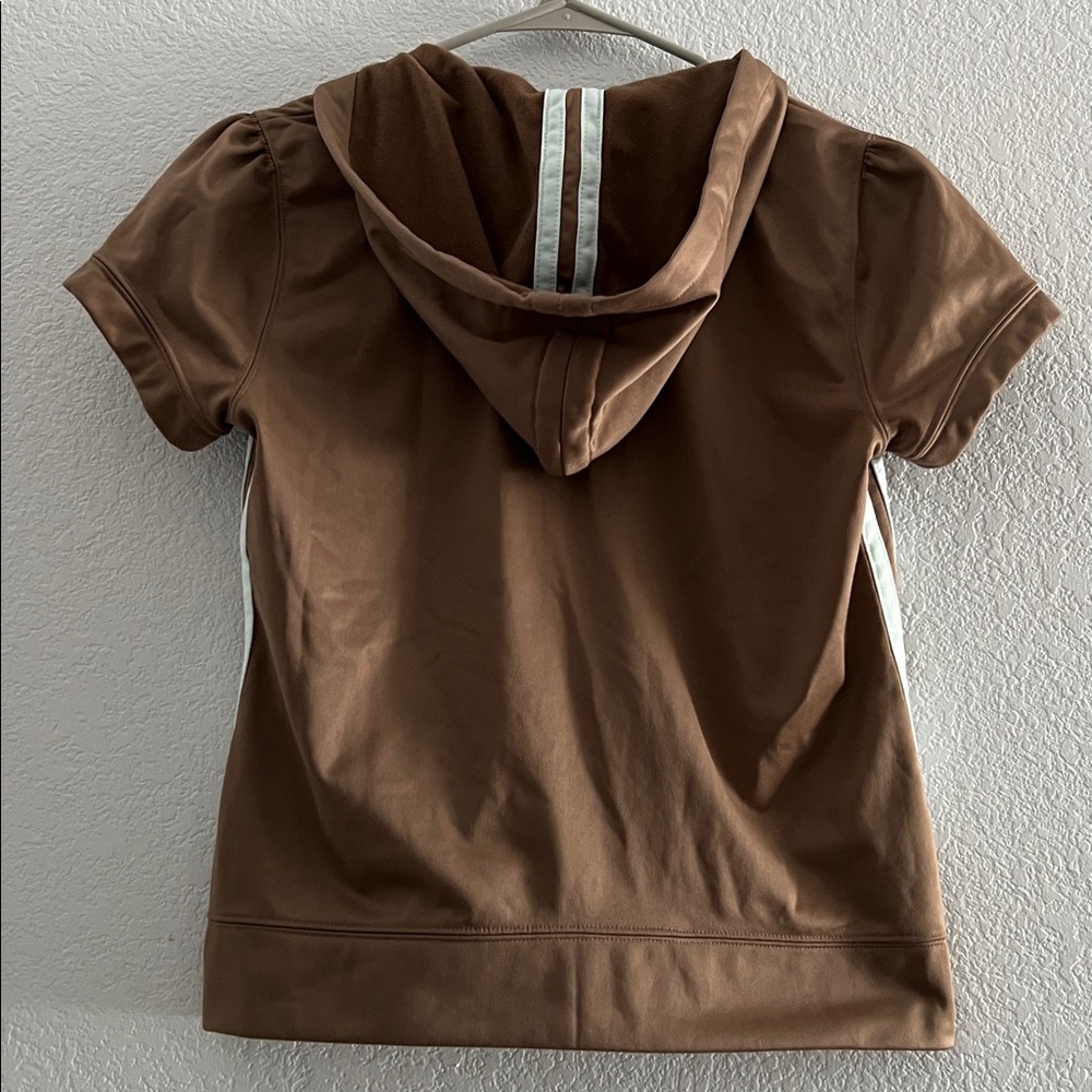 Y2K vintage Juicy Couture Brown Hoodie with Zip and matching shorts. - Picture 3 of 7